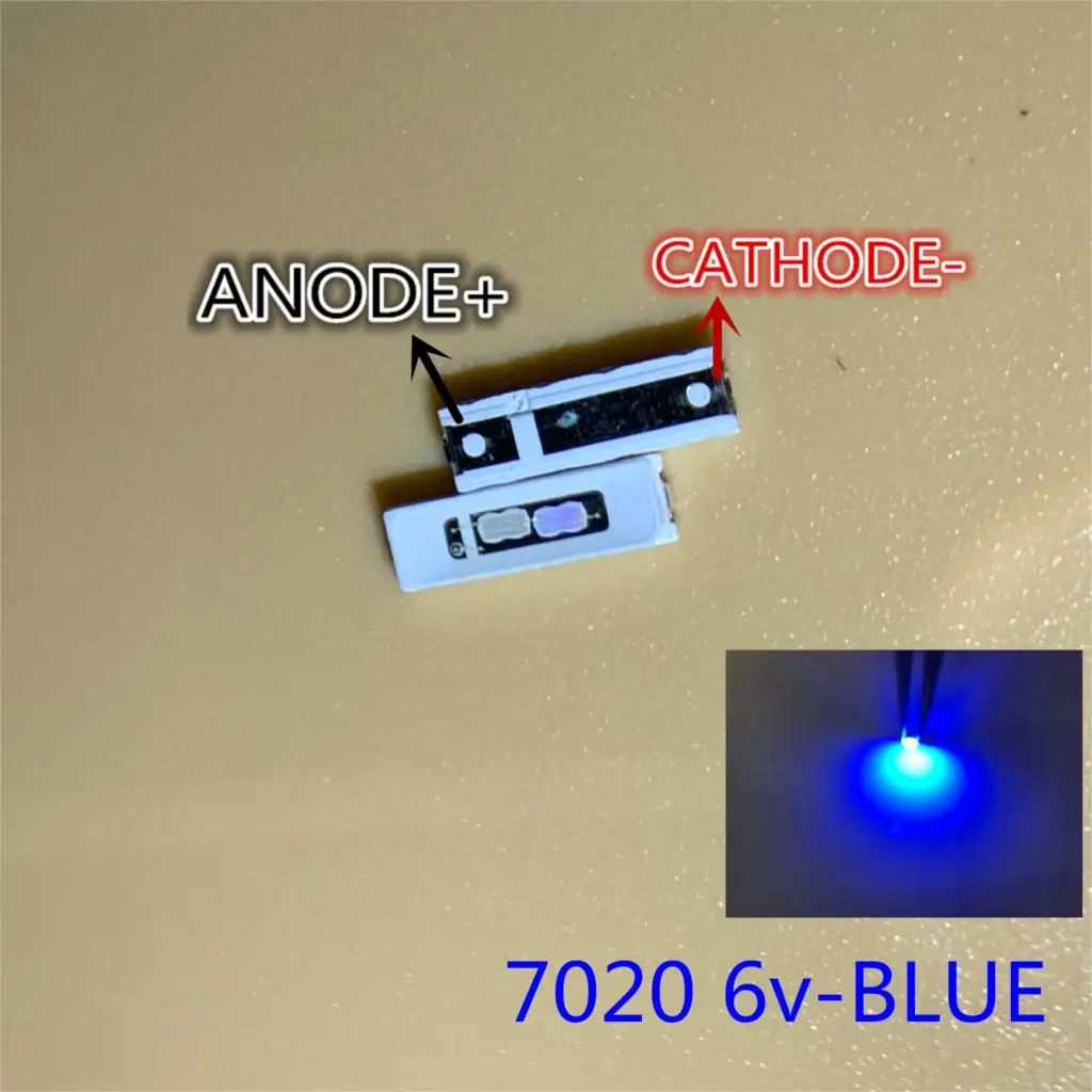 500Pcs Original and new For EVERLIGHT LED 7020 LED Backlight BLUE Backlight 1W 6V For Quantum Dot TV Backlight Application