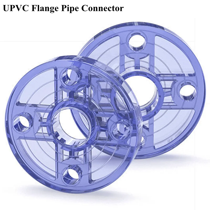 

I.D 20~63mm Transparent UPVC Flange Pipe Connector, Aquarium Fish Tank Adapter Tube Joint Hardware Fittings Aquarium Supplies