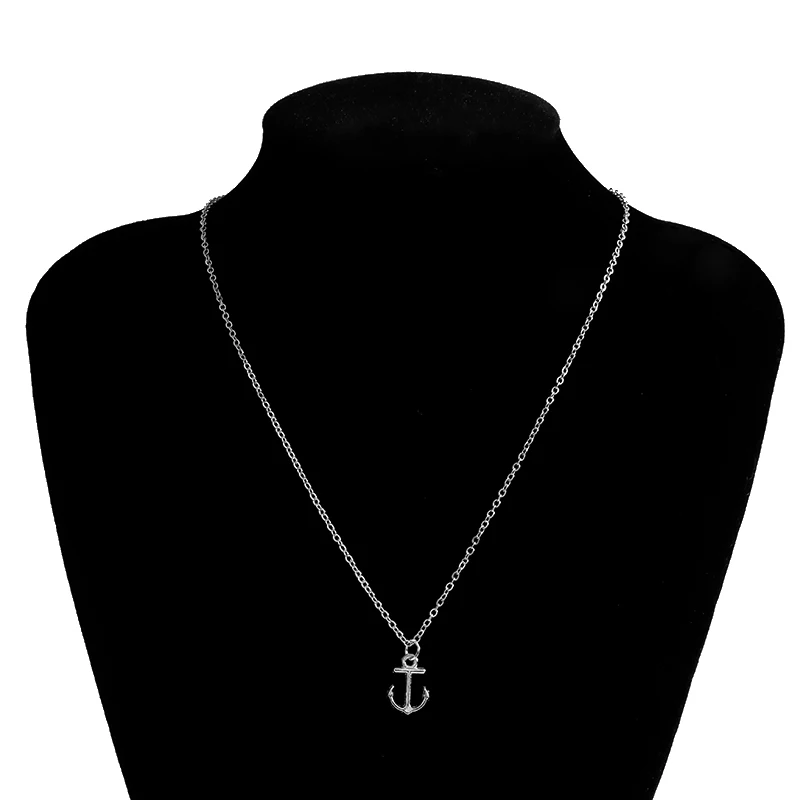 Aihua Schlichter Stil Schlüsselbeinkette Meer Marine Anker Halsketten & Anhänger für Frauen Mädchen Geburtstagsfeier Schmuck Collier Geschenke – Detail 12