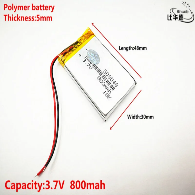 1 قطعة/الوحدة جيدة كوليتي 3.7V ، 800mAH ، 503048 بوليمر ليثيوم أيون/بطارية ليثيوم أيون ل لعبة ، قوة البنك ، GPS ، mp3 ، mp4