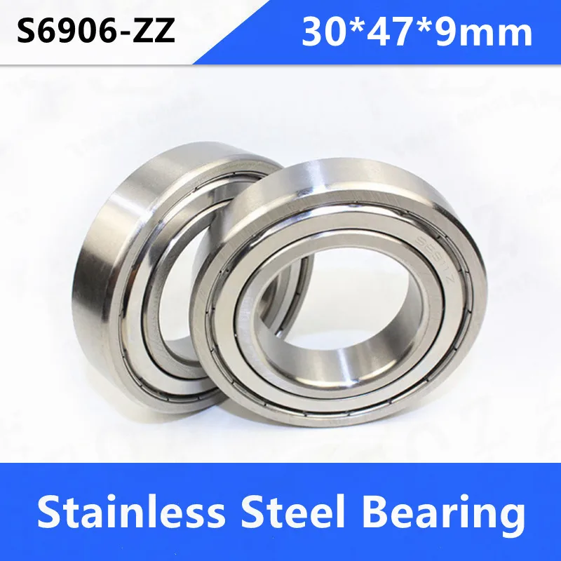 

4pcs/lot ABEC-5 S6906ZZ S6906 ZZ bearings 30x47x9 mm Stainless Steel Deep Groove Ball Bearing shielded 30*47*9mm 6906 6906ZZ