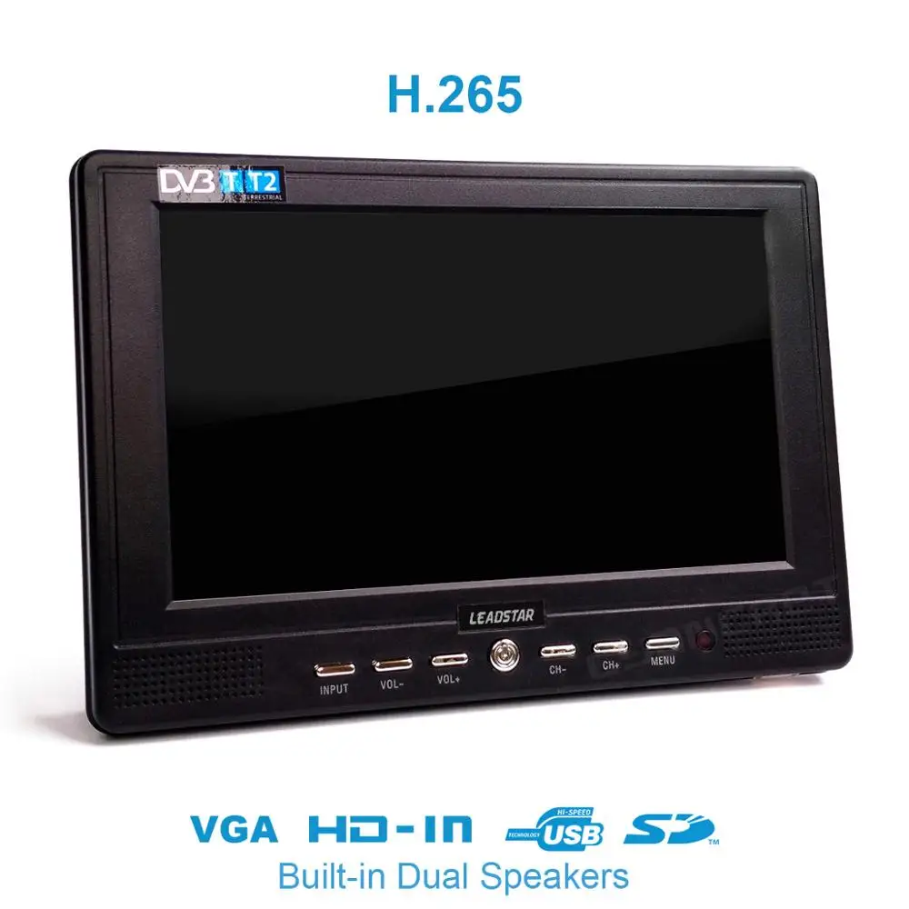 Imagem -04 - Leadstar D768 Polegada Portátil tv Dvb-t2 Atsc Isdb-t Tdt Digital e Analógico Mini Pequeno Carro tv tv Suporte Usb tf H.265 Ac3