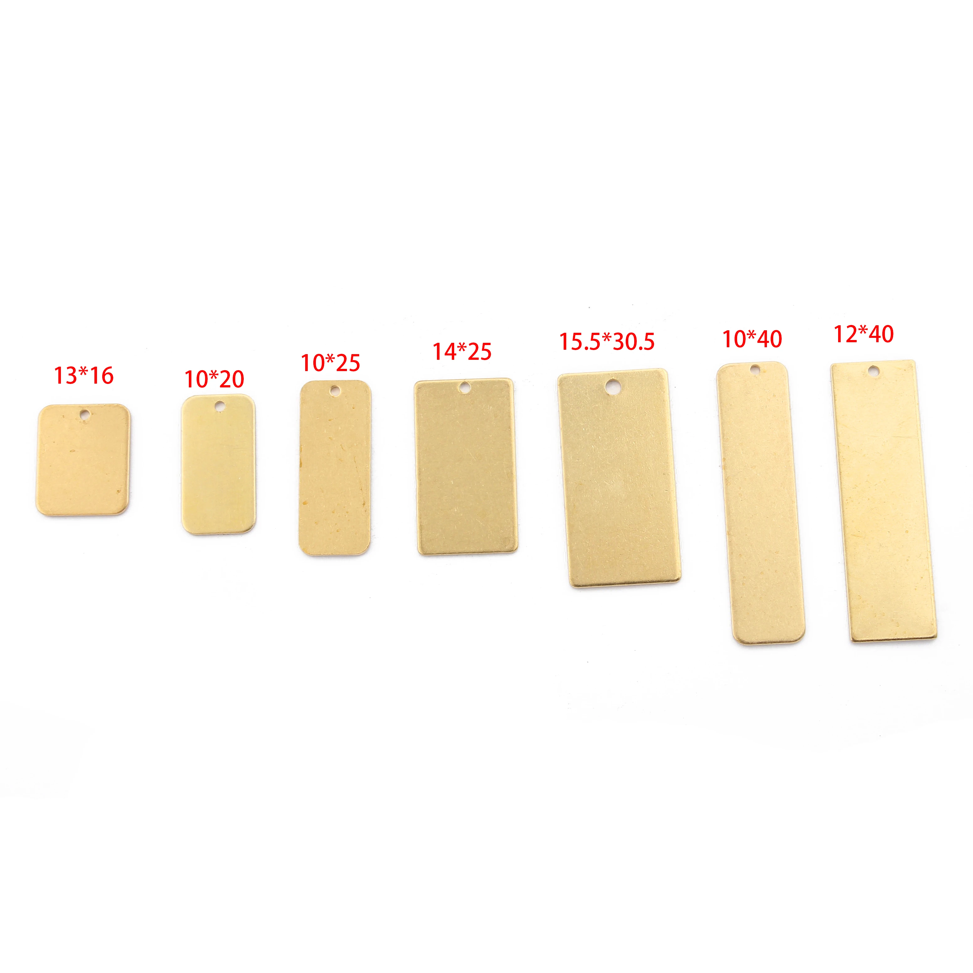 10pcs Raw Brass Flat Rectangle Tag Bar Stamping Blank Charms For DIY Earrings Bracelet Necklace Jewelry Findings Accessories