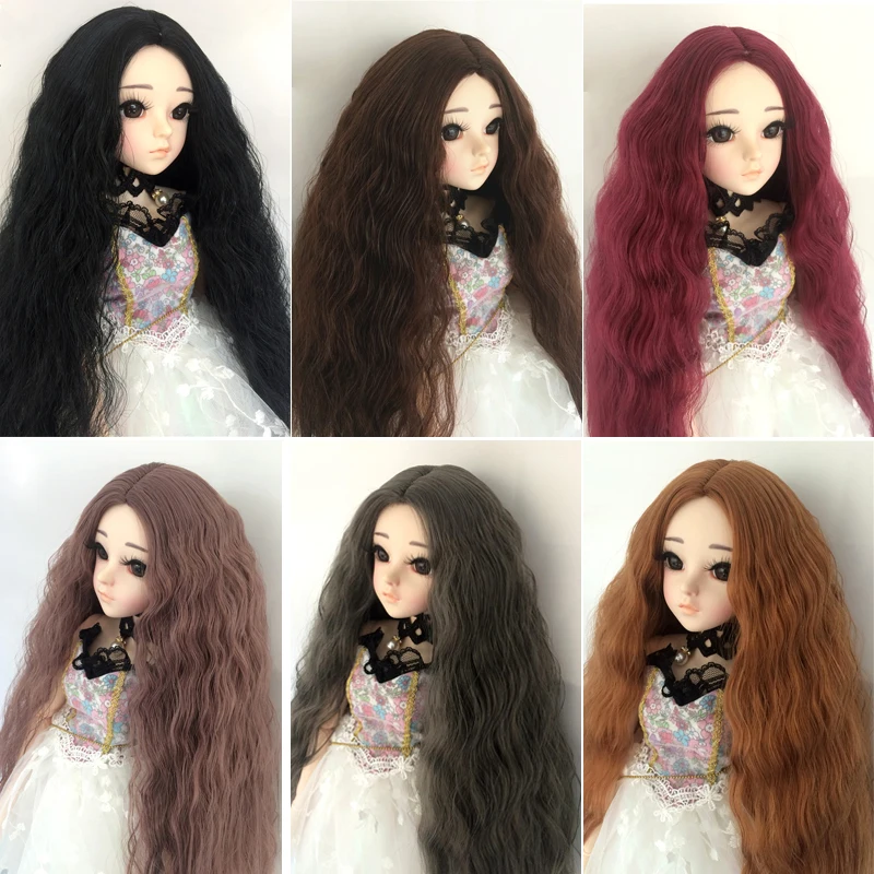 Spherical doll accessories bjd wig 1/3 1/4 1/6 1/8 SD long curly hair high temperature fiber wig 60 cm male and female doll wig