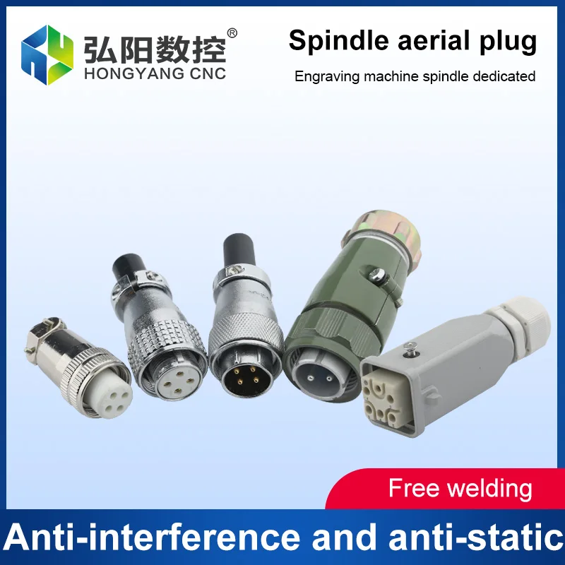 1pcs Spindle Aviation Socket Connector Plug Socket 4 Core Cnc Spindle Aviation Plug Cable Connector Accessories