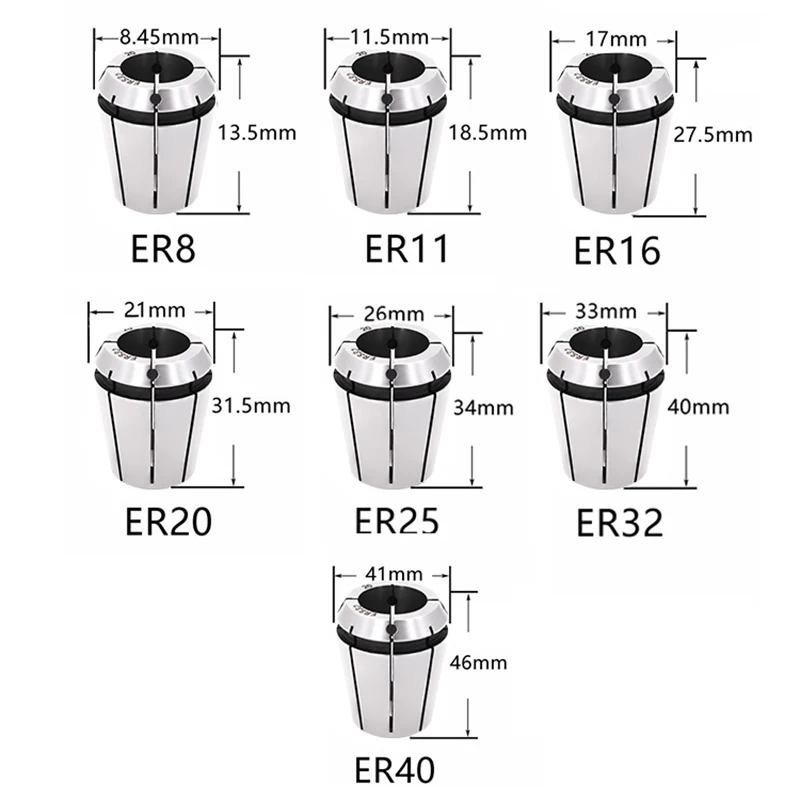 Q.Grt-Pince à ressort d'arrêt d'eau, banc, allumer es-outils à pince, tour, moulin, mandrin CNC en métal, ERC16, ERC20, ERC25, ERC32, 0.008