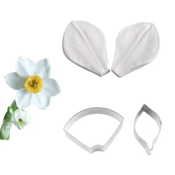 Daffodil Petal Veiner Silicone Mold Flower Cake Fondant Gumpaste Clay Flower Cake Decorating Mould ,Sugar Cutters  CS386