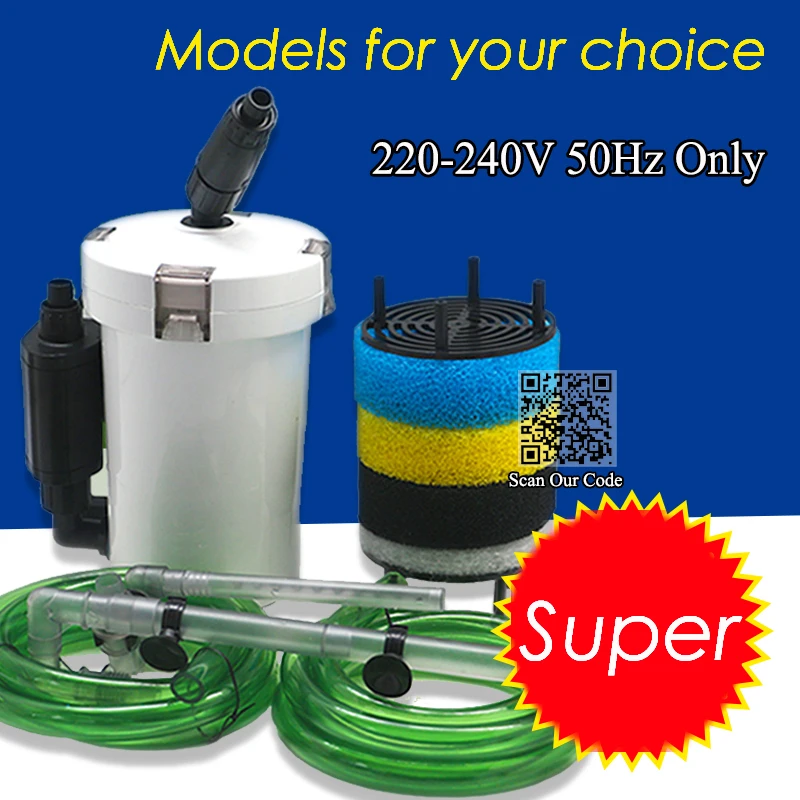 

Ultra-quiet External Aquarium Filter Bucket Container for aquarium fish tank, filter box + water pump 6W Super Filtering System