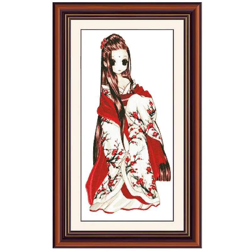 Home Handmade Embroidery Precision Printing A551 Chinese Style Fishxx Cross Stitch Kit Classical Beauty Character Series