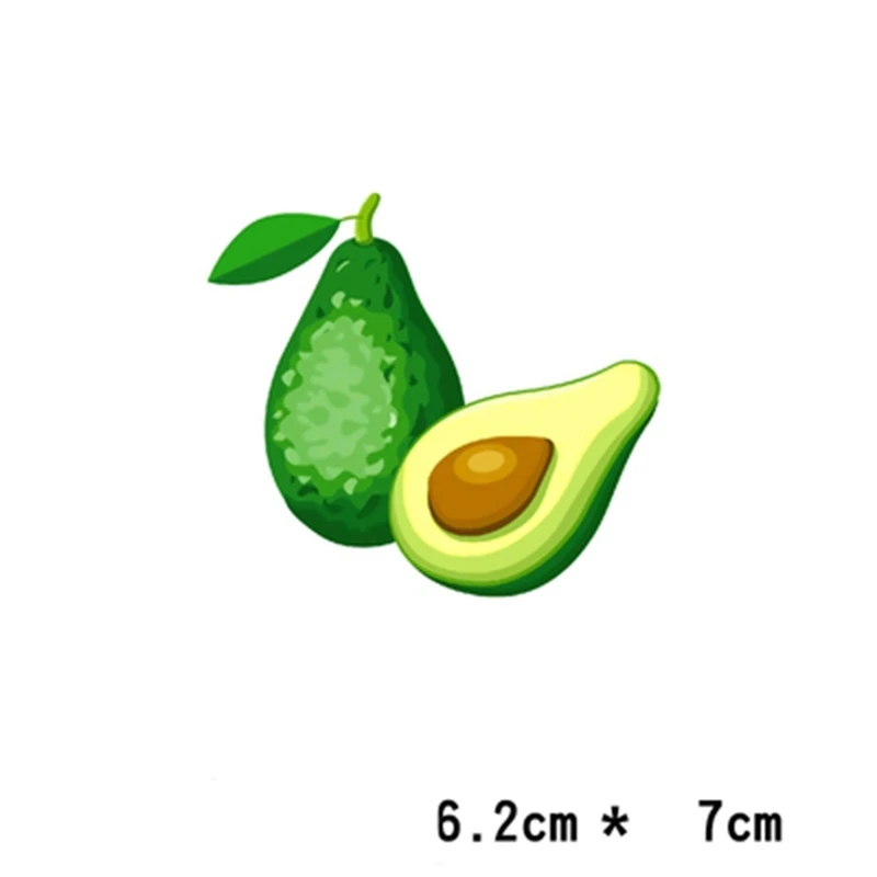 Cartoon Avocado kids żelazko na gorąco druk transferowy naszywki naszywki na ubrania DIY owoce Kawaii zmywalny a-level Thermal Applique