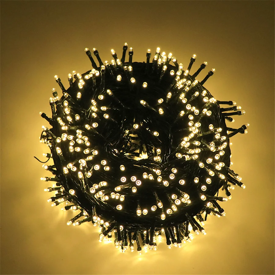 New 10M 20M 30M 50M LED String Lights Outdoor Waterproof Garland Fairy Lights for Party Wedding Christmas Tree Garden Decoration