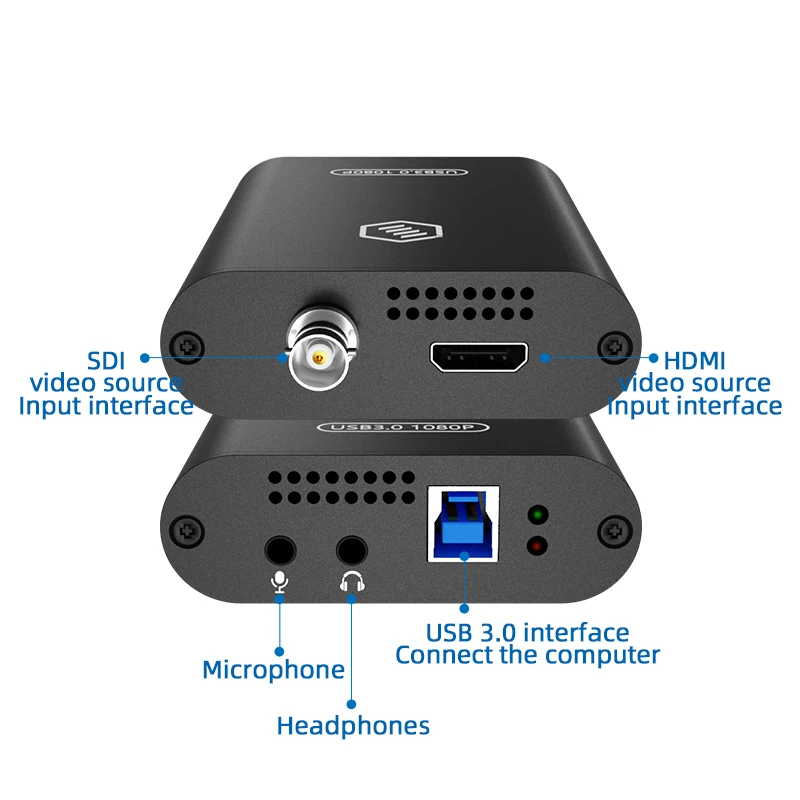USB3.0 SDI 60FPS HD Video Capture Card HD To USB3.0 2.0กล่องบันทึกวิดีโอเกมที่ถ่ายทอดสดออกอากาศ Uvc Driver ฟรี