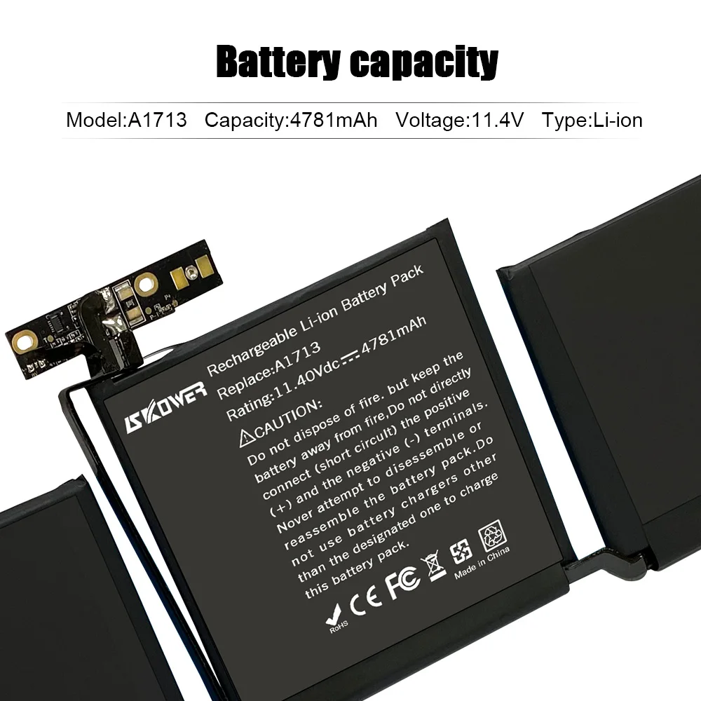 بطارية كمبيوتر محمول SKOWER A1713 لأجهزة Apple MacBook 13 "A1708 (أحدث 2016-منتصف 2017) A2159 (2019) A2289 (2020) A2338 (2020 2022)
