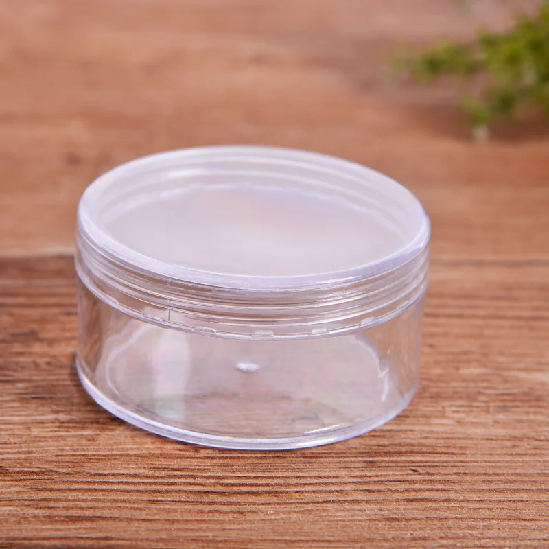 2 sztuki okrągłe przezroczyste plastikowe pudełko 7cm biżuteria futerał do przechowywania DIY ręcznie robiony naszyjnik kolczyki koraliki Organizer słoiki pojemniki