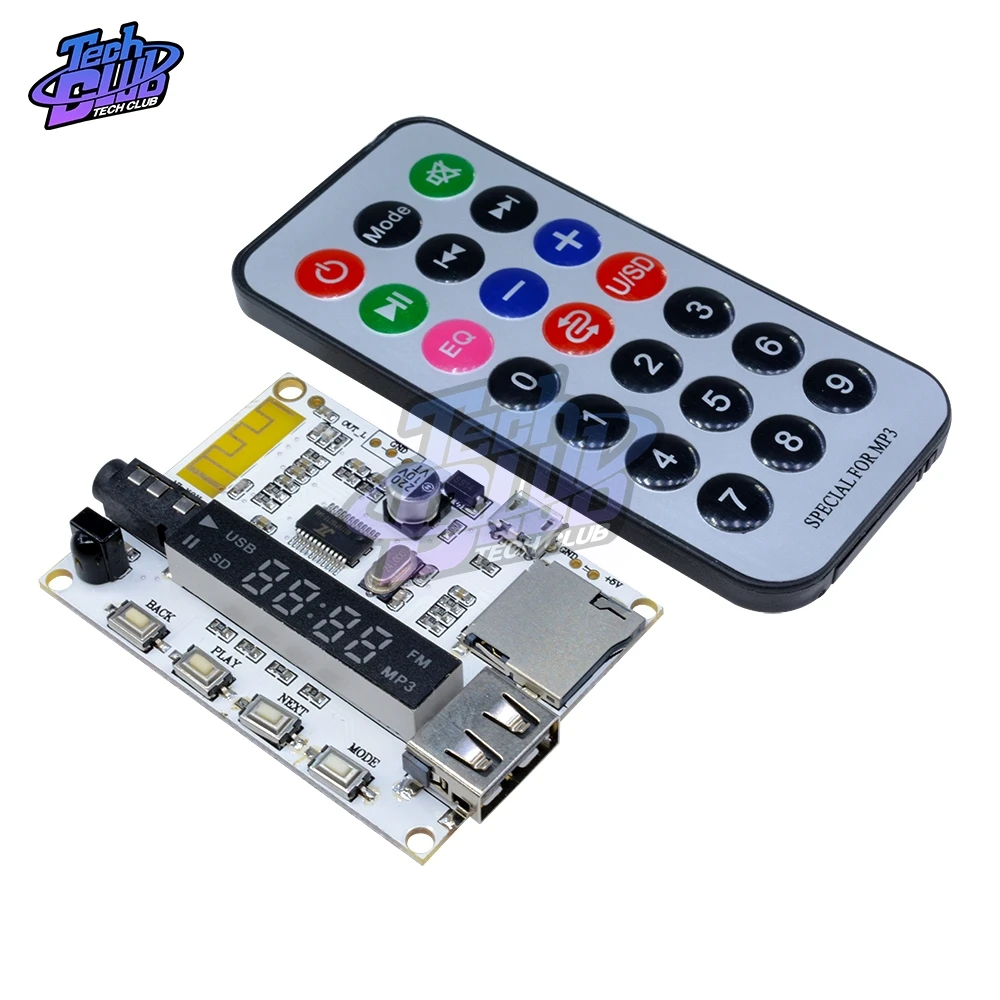 Digital LED Display Wireless Bluetooth FM MP3 Decoding Board TF Micro SD Card Audio Sound Module with Infrared Remote Controller