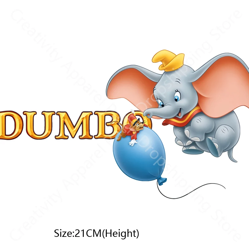 Dumbo Disney Clothing Thermoadhesive Patches for Jackets Fusible Patch for Kids Clothes Stickers TShirts/pajamas Christmas Decor