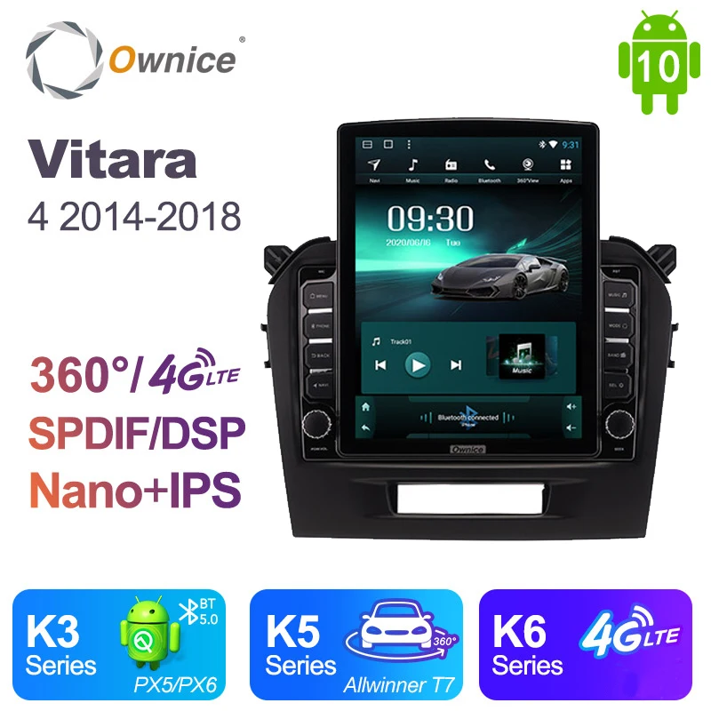 Ownice DSP Android 10.0  4G LTE Car Radio For Suzuki Vitara 4 2014 - 2018 GPS Navi Auto Audio System Stereo Player Tesla Style