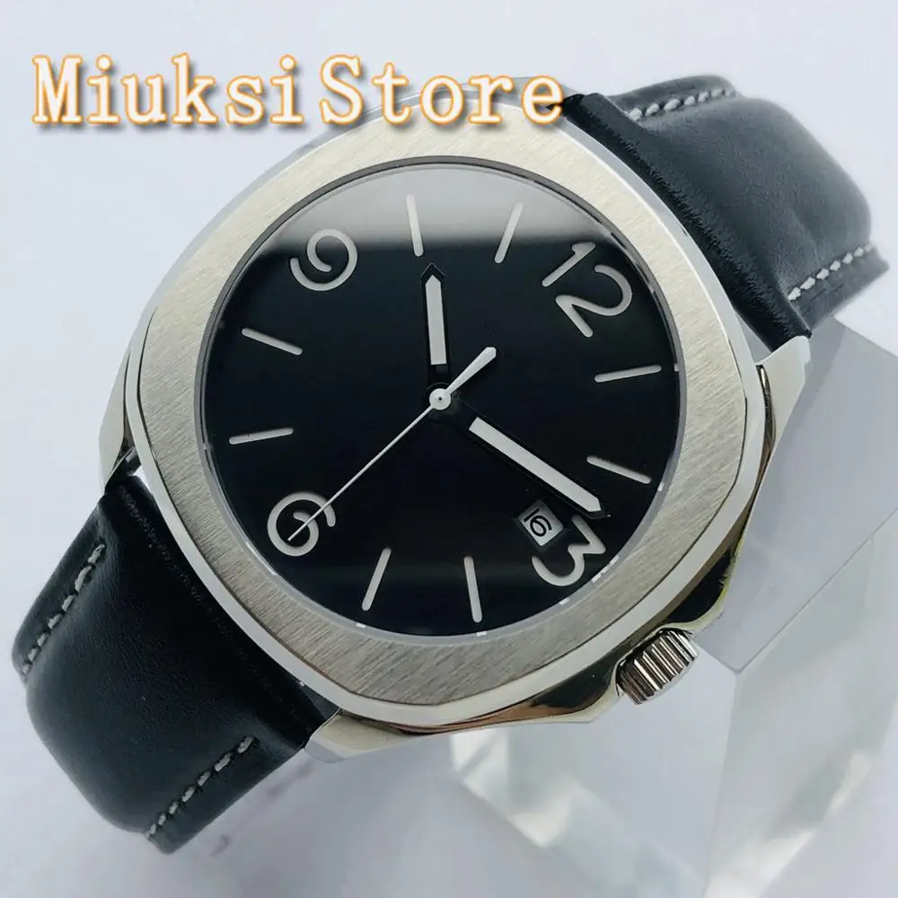 

BLIGER 40mm New Men's Sterile Mechanical Watch Sapphire Glass Black Sterile Sandwich Dial Luminous Men's Automatic Watch