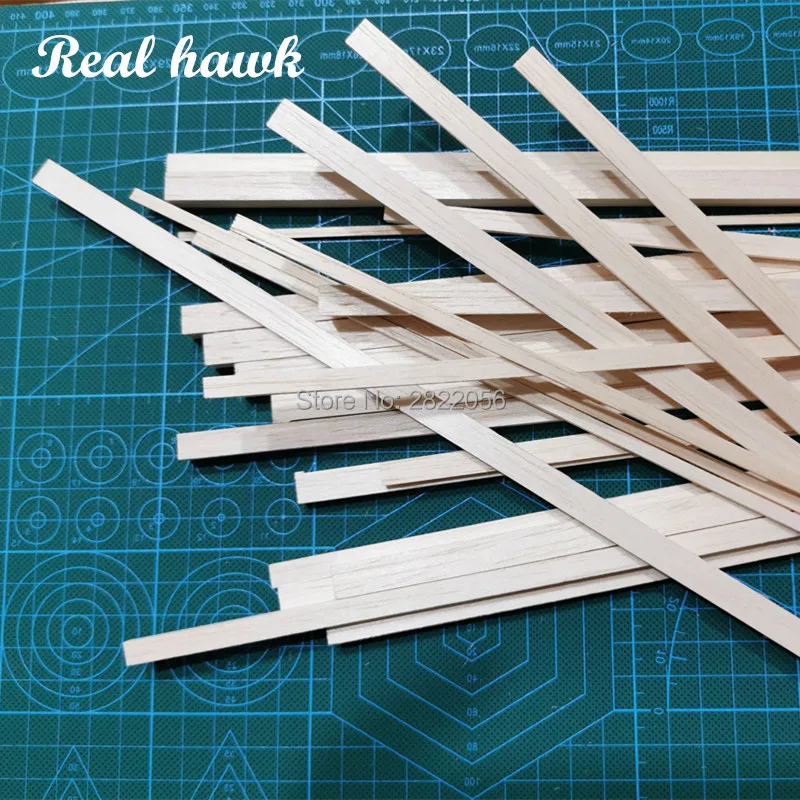 50 Pcs 200 Mm Lengte 4 Mm Dikte Breedte 5/6/7/8/9/10 Mm Hout strip Aaa + Balsahout Sticks Strips Voor Vliegtuig/Boot Model Diy