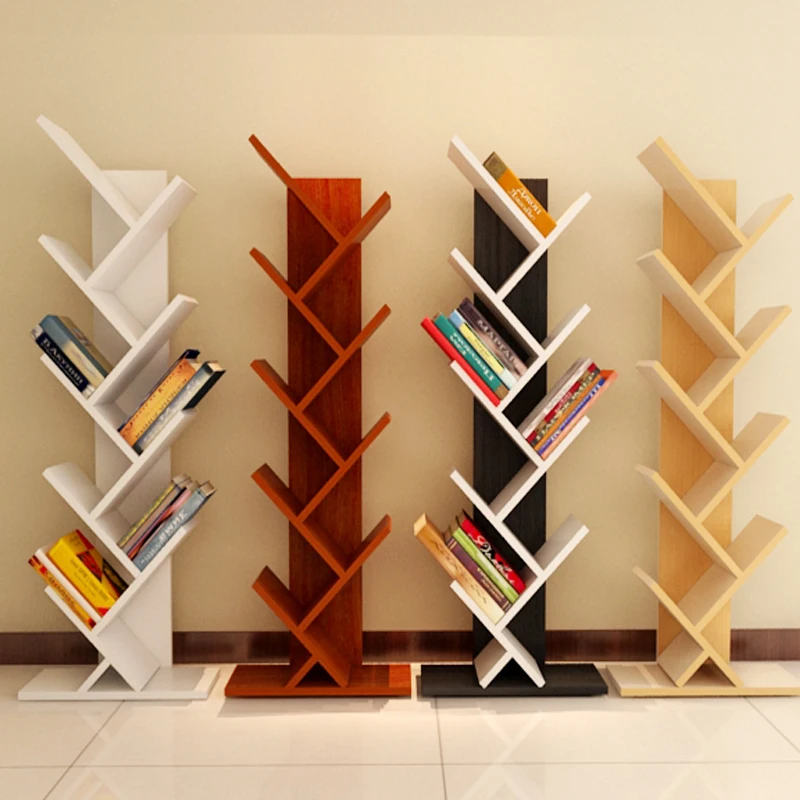 9-layer solid wood bookshelf floor full   three-dimensional study bookcase shelf