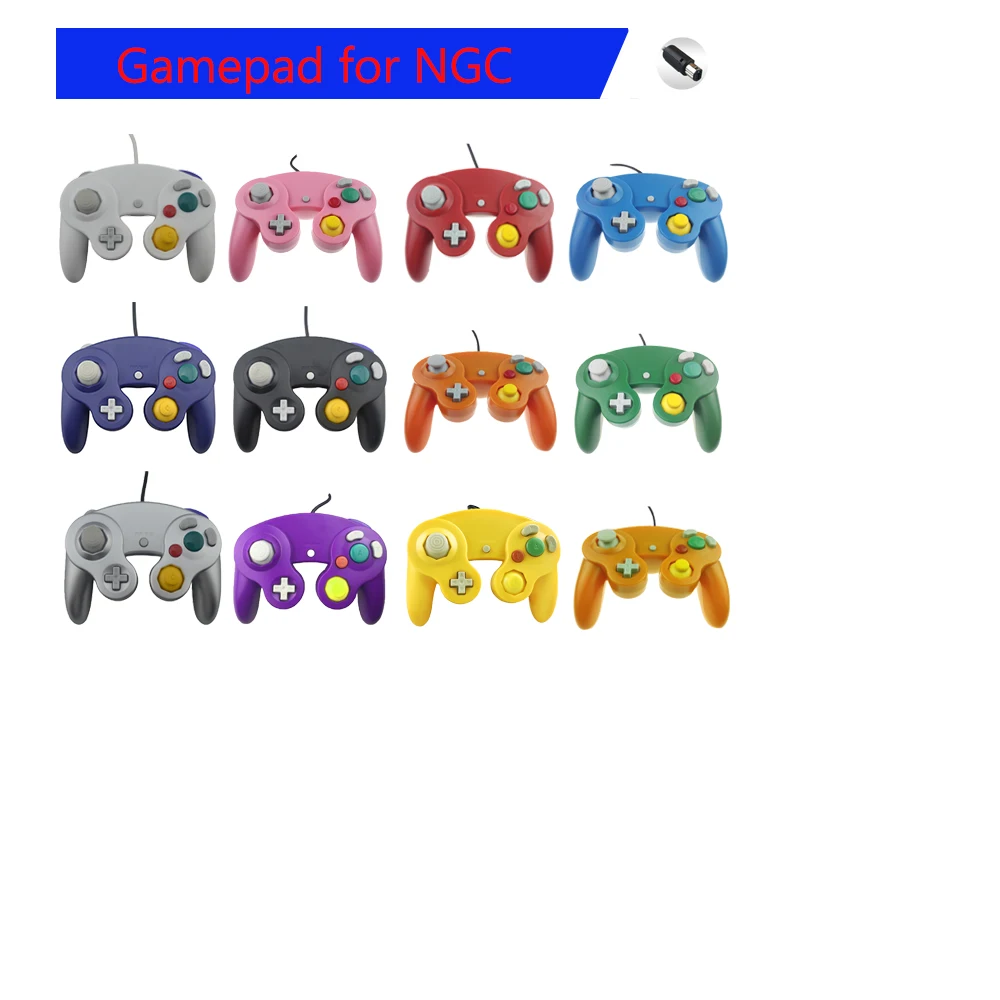 

10 PCS Classic Wired Controller Joypad Joystick Gamepad single Point For NGC For Gamecube PC Controller Vibration Gameing