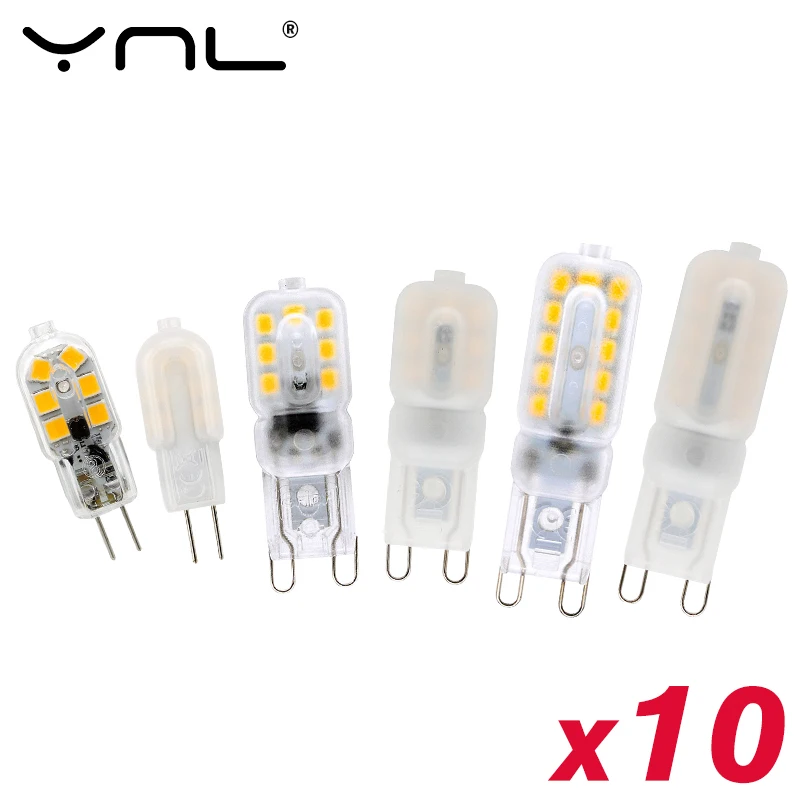 10pcs/lot G4 G9 LED Lamp AC/DC 12V 220V High Quality LED G4 2W 3W 5W LED Bulb Chandelier Lamps Replace Halogen Light