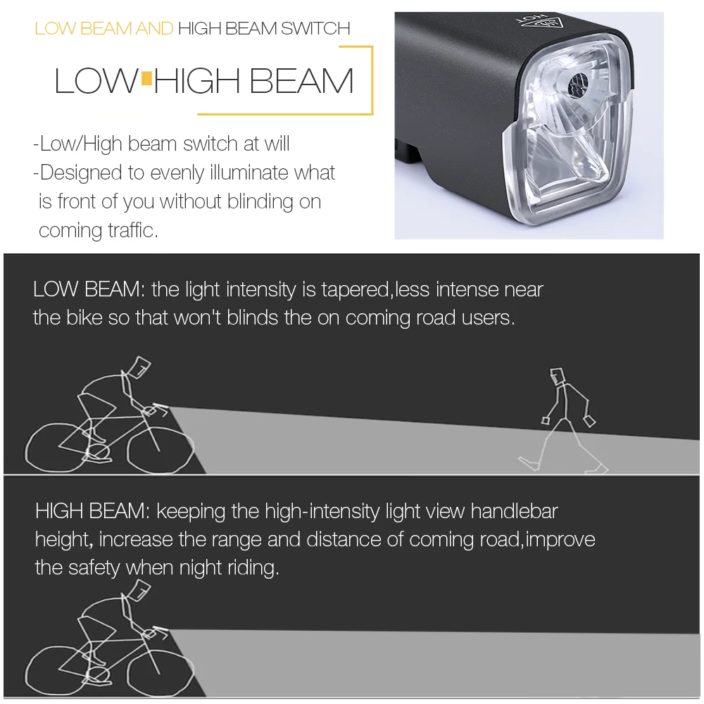 Giyo Night Cycling 1000 Lumen Front Light USB Charge 4800mAh Bicycle Headlight Waterproof MTB Handle Flashlight Road Bike Torch