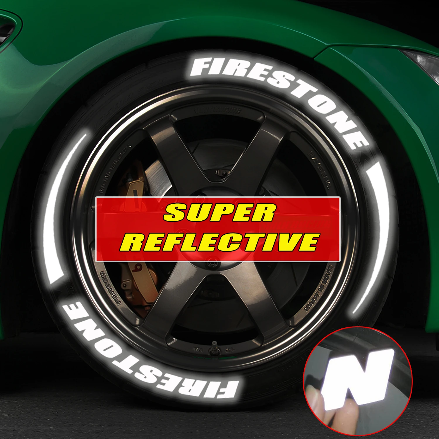 

2.7cm Height Tire Reflective Stickers DIY Automotive Lettering Kit Permanent Stickers for Firestoon Tire Decorations Letters