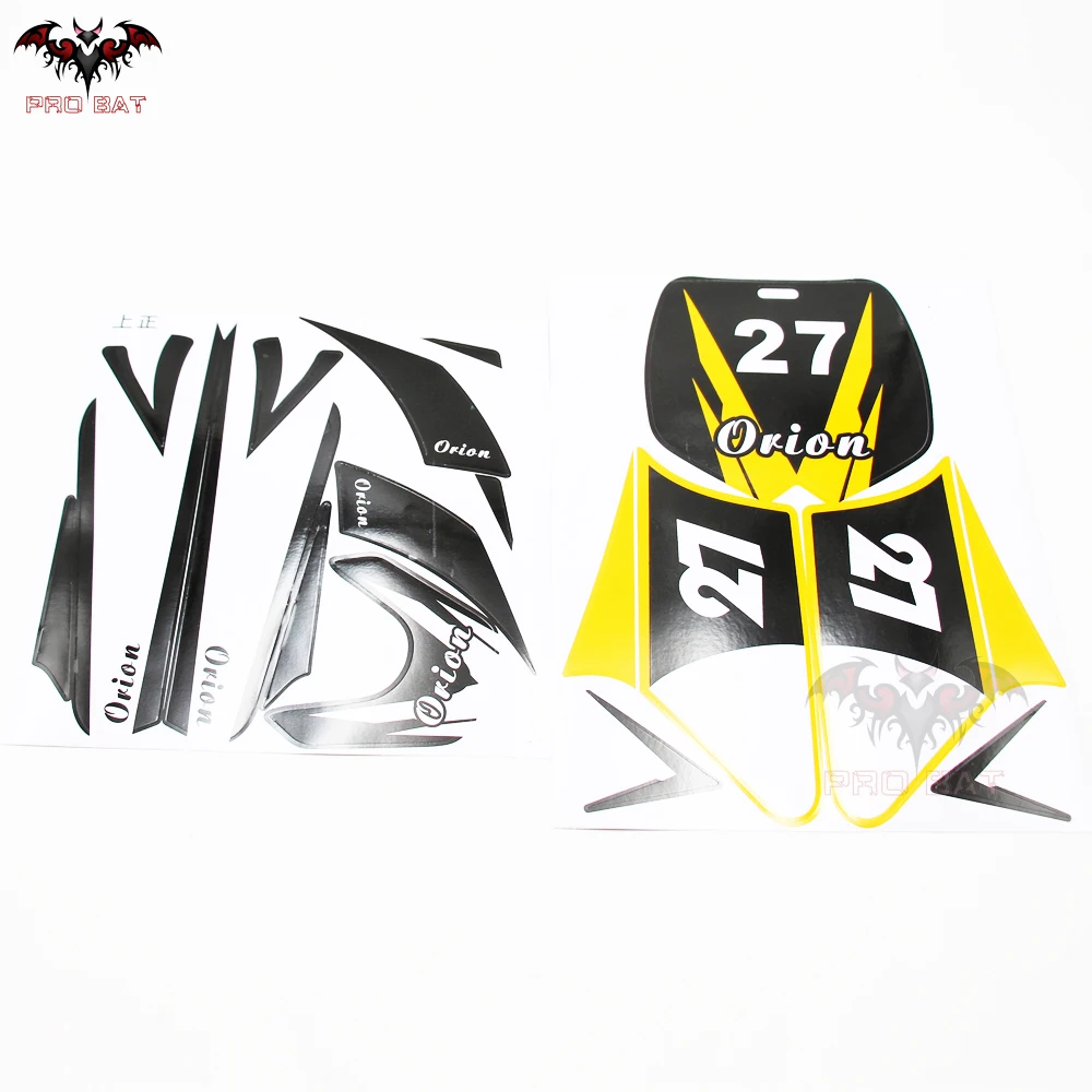 New Sticker Decal Kit For 43cc 47cc 49cc Dirt Pit Pro Thumpstar Mini Kids Bike Pocket YELLOW PRO BAT NEW