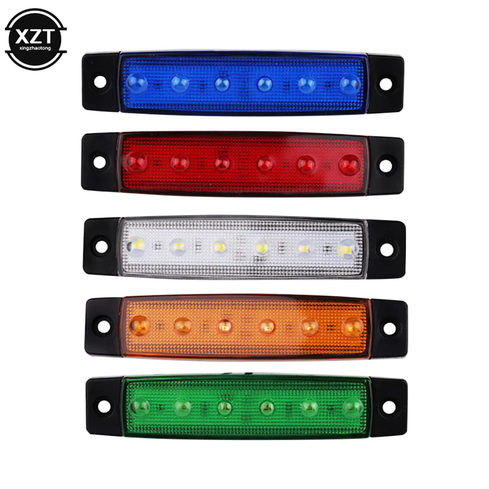 12V/24V Car External LED Lights 6 LED Auto Bus Truck Lorry UTE Side/Back Strip Brake Lamp Indicator Marker Trailer Warning Rear