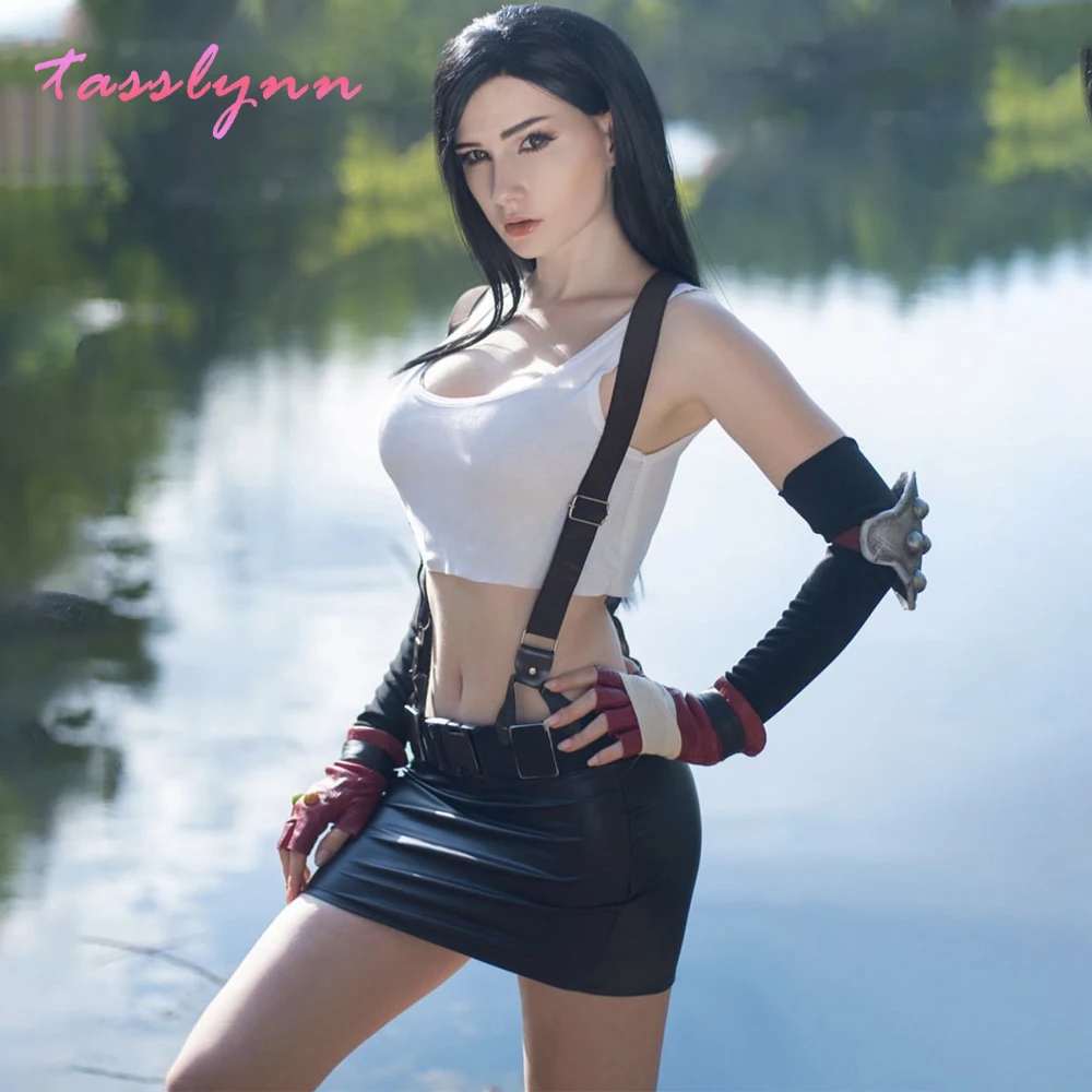 

Hot Game Final Fantasy VII Cosplay Tifa Lockhart Cosplay Costume Women Girl Outfit Sports Vest Skirt Full Set Halloween Carnival