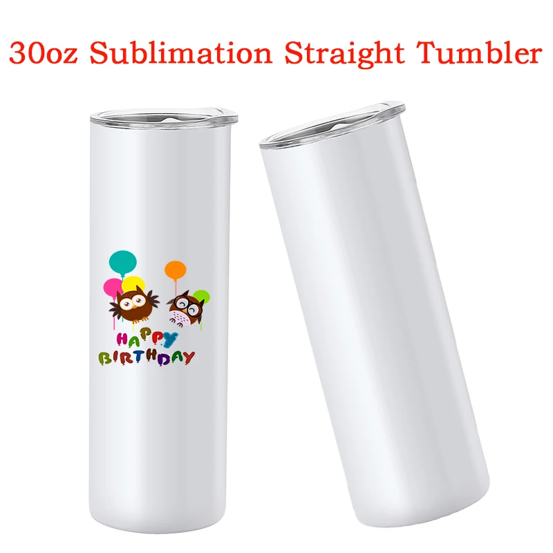 Personalized DIY Straight Tumbler 30oz Stainless Steel With Sealed Lids And Straw Stainless Steel Custom Water Bottle For Man