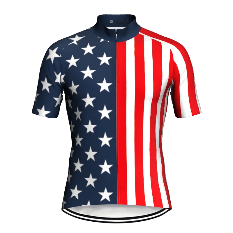 Summer Bicycle Racing Sports Wear, Cycling Shorts, USA Jersey Design, Bike Jacket, MTB Road Ride, Bicycle Top, America Flag