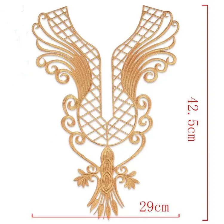 Multi-style clothing embroidery lace trim gold silver stage performance clothing diy applique appliqué fabric accessories