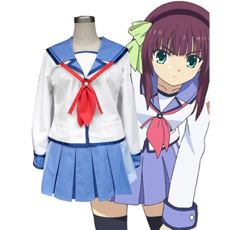 Angel Beats Shiori Sekine Halloween Cosplay Costume School Uniform