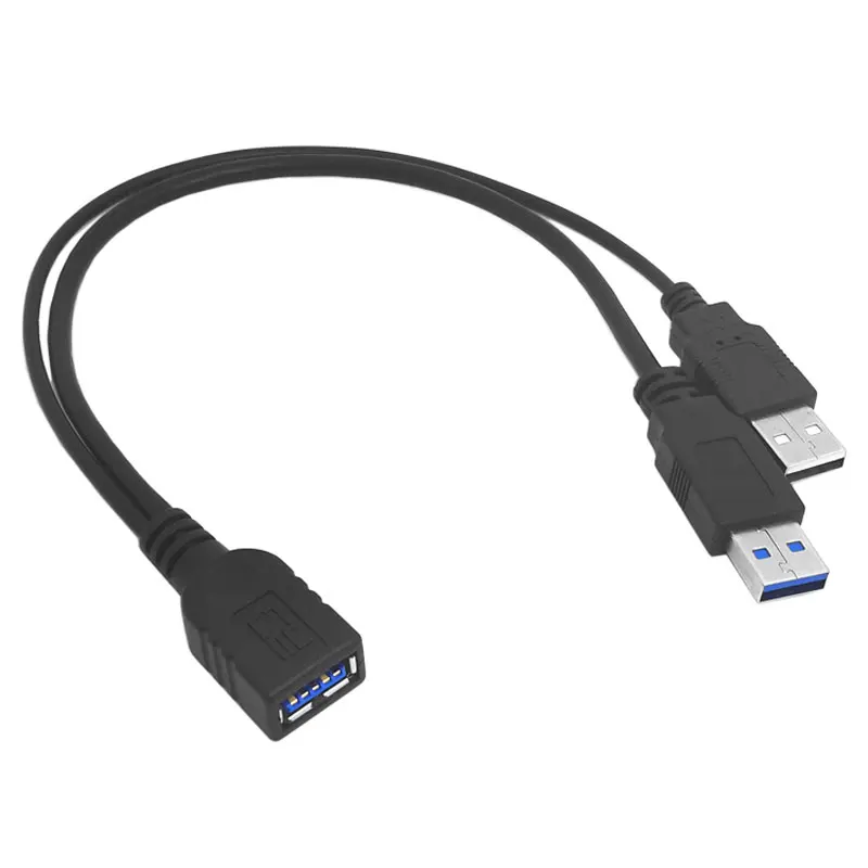 USB 3.0 Male / Female to Dual USB Female / Male Extra Power Data Y Extension Cable for 2.5