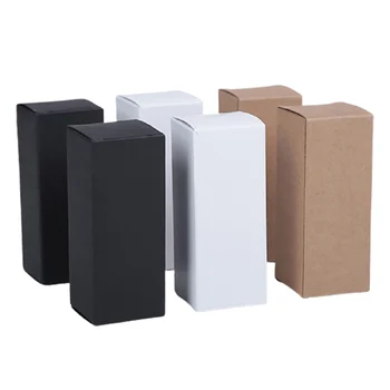 100pcs 10ML-100ML 18MM rubber head dropper essential oil bottle packaging box cosmetic Kraft cardboard white black paper box