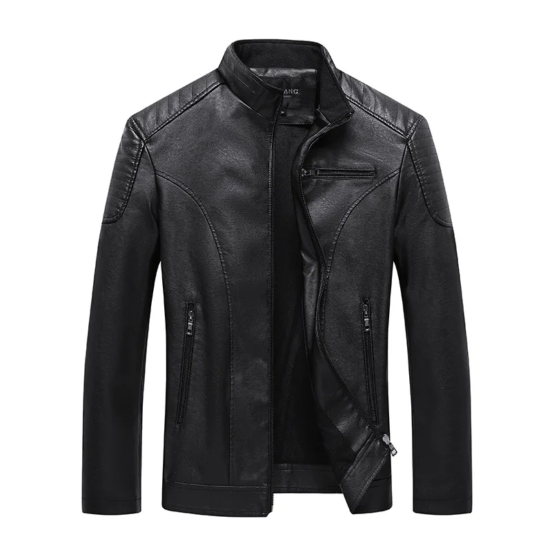 

Mens Leather Jackets Stand Collar Fleece Leather Jacket for Men Motorcycle Outwear Coat Casual Faux Fur Coat Men Leather Suede