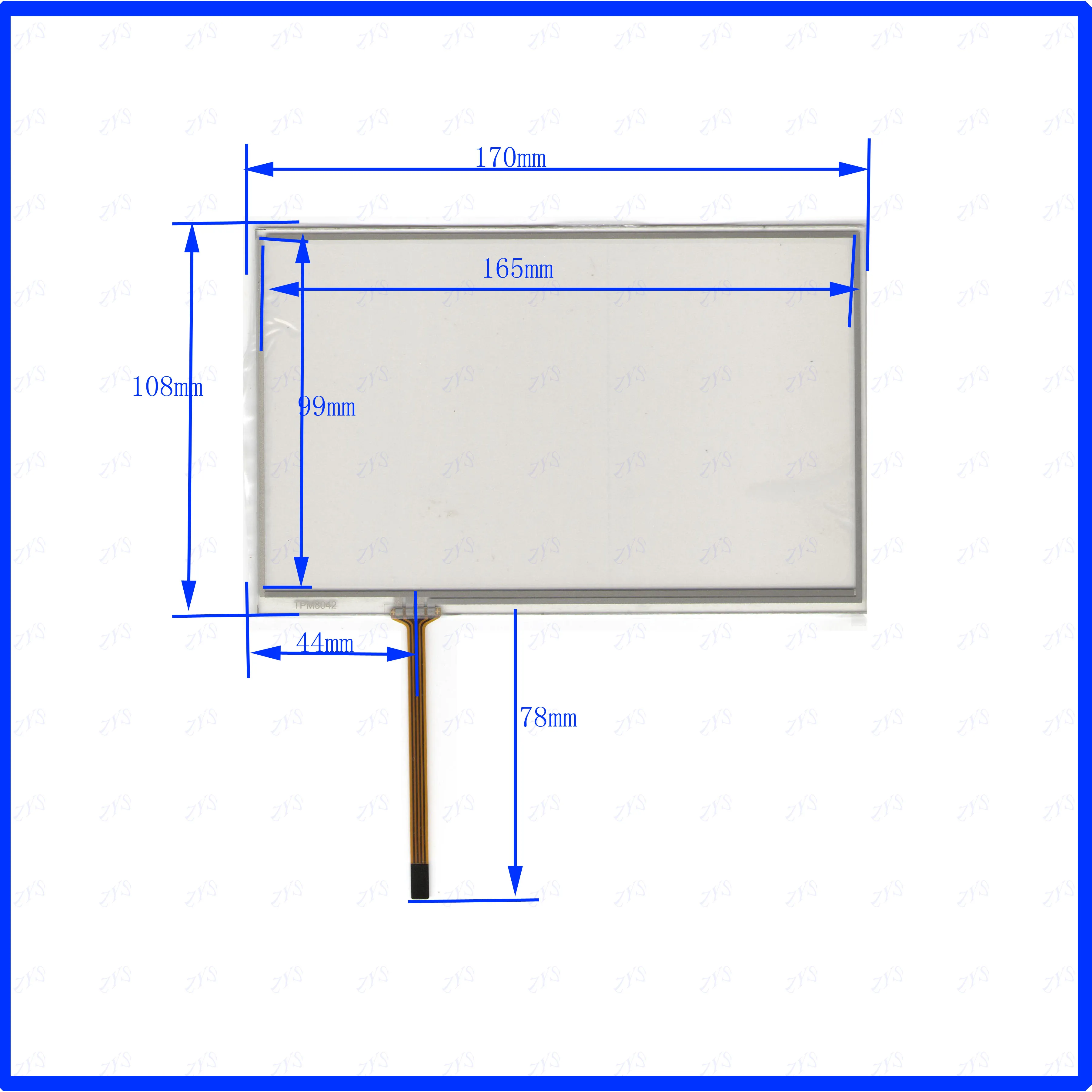 

ZhiYuSun TPM8042 7,4 дюймовые сенсорные экраны 170 мм * 108 мм Сенсорное стекло 170*108 б/у САПР DVD видео