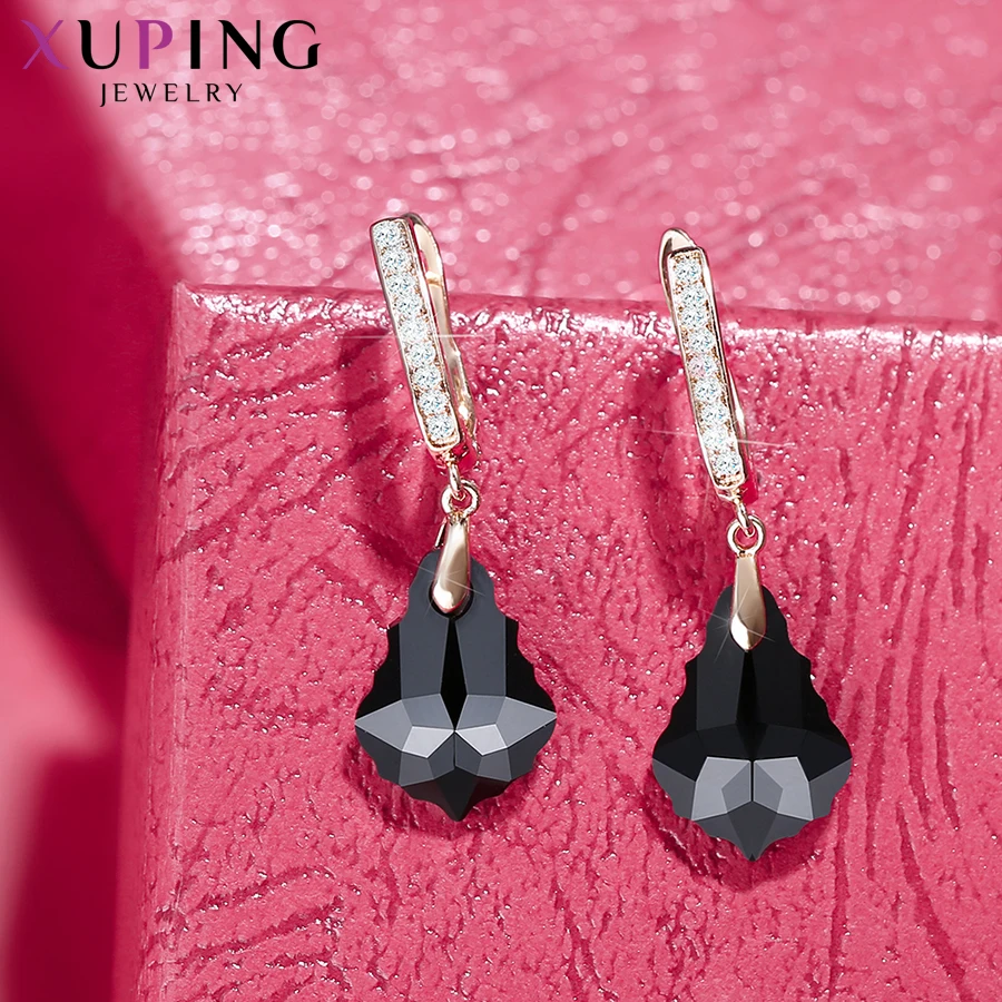 Xuping Schmuck Modeartikel Frauen Kristall Tropfen Ohrring mit Goldfarbe a00605962