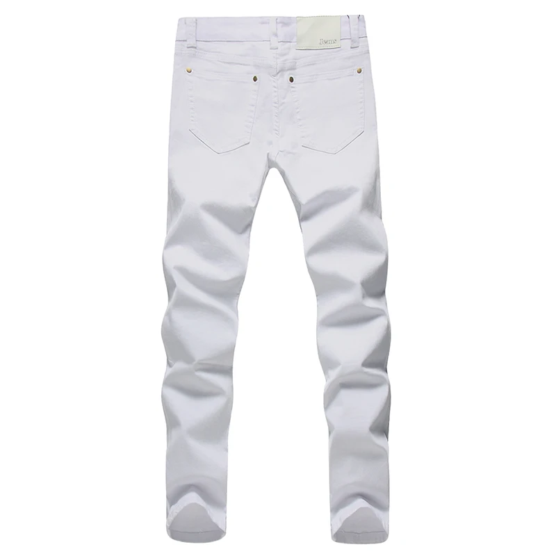 High Quality 2023 Fashion Slim Male White Jeans Men's trousers Mens Casual Pants Skinny Pencil Pants Boys Hip Hop pantalon homme