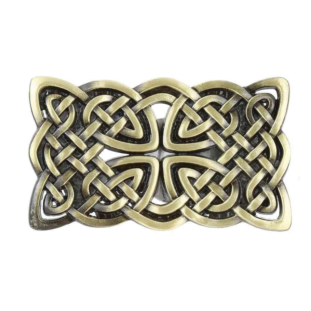 

Retro golden square pattern belt buckle Western jeans accessories suitable for 4CM belt