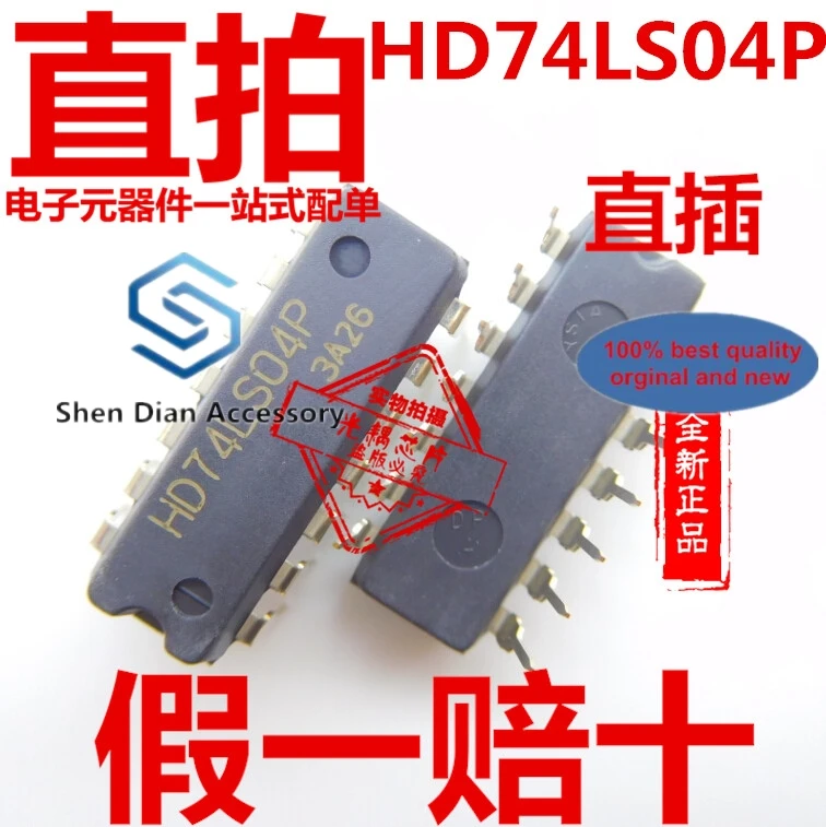 10pcs 100% orginal new in stock  HD74LS04P DIP-14 imported six-way inverter SN74LS04N