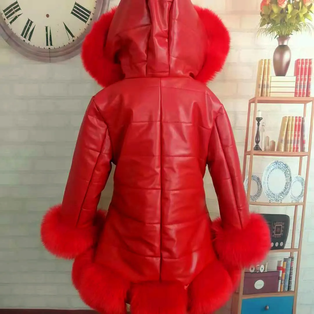 Fashion Baby Winter Warm Fur Coats For Girls Long Sleeve Hooded Thick Girls Jacket For Christmas Party Kids Fur Outwear Clothing