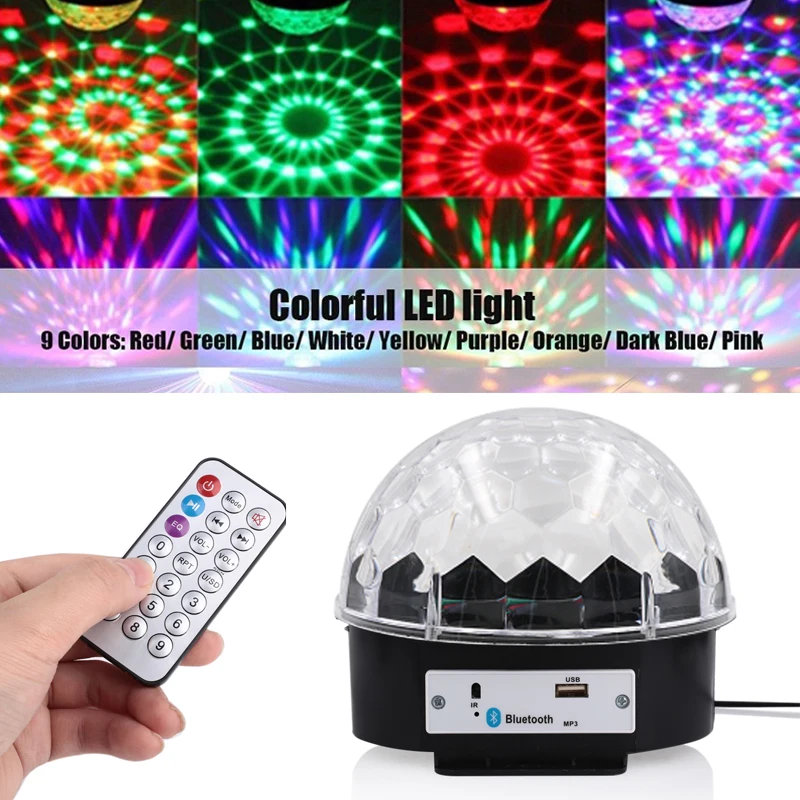 Sound Activated Rotating Disco Ball DJ Party Lights 6W RGB Stage Light For Christmas Wedding Remote Control Music Magic Ball Kit