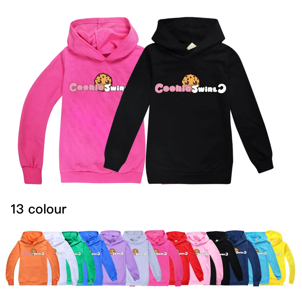 2024 New summer Youtube COOKIE SWIRL C pattern kidds Boys Girls Hoodies baby Casual Cotton Boys Clothes Sweatshirt pullover