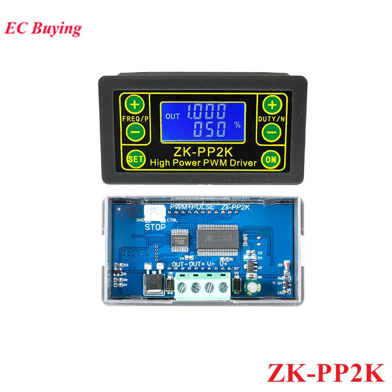 ZK-PP2K PWM Signal Generator Dimmer Motor Speed Module Controller Regulator Driver Adjustable Dimming Pulse Frequency Duty Cycle