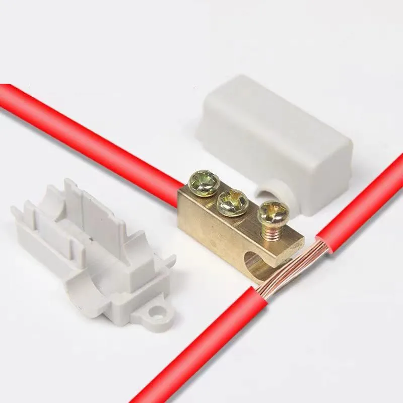 1PCS T-type clamp high-power non breaking wire splitter 3-way conductor shunt fast terminal connector 16mm square connector