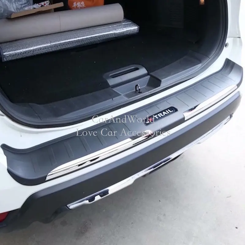 For Nissan X-Trail Rogue T32 2017-2020 Rear Bumper Protector Tailgate Trunk Door Guard Trim X Trail Plastic Sticke Car Accessory