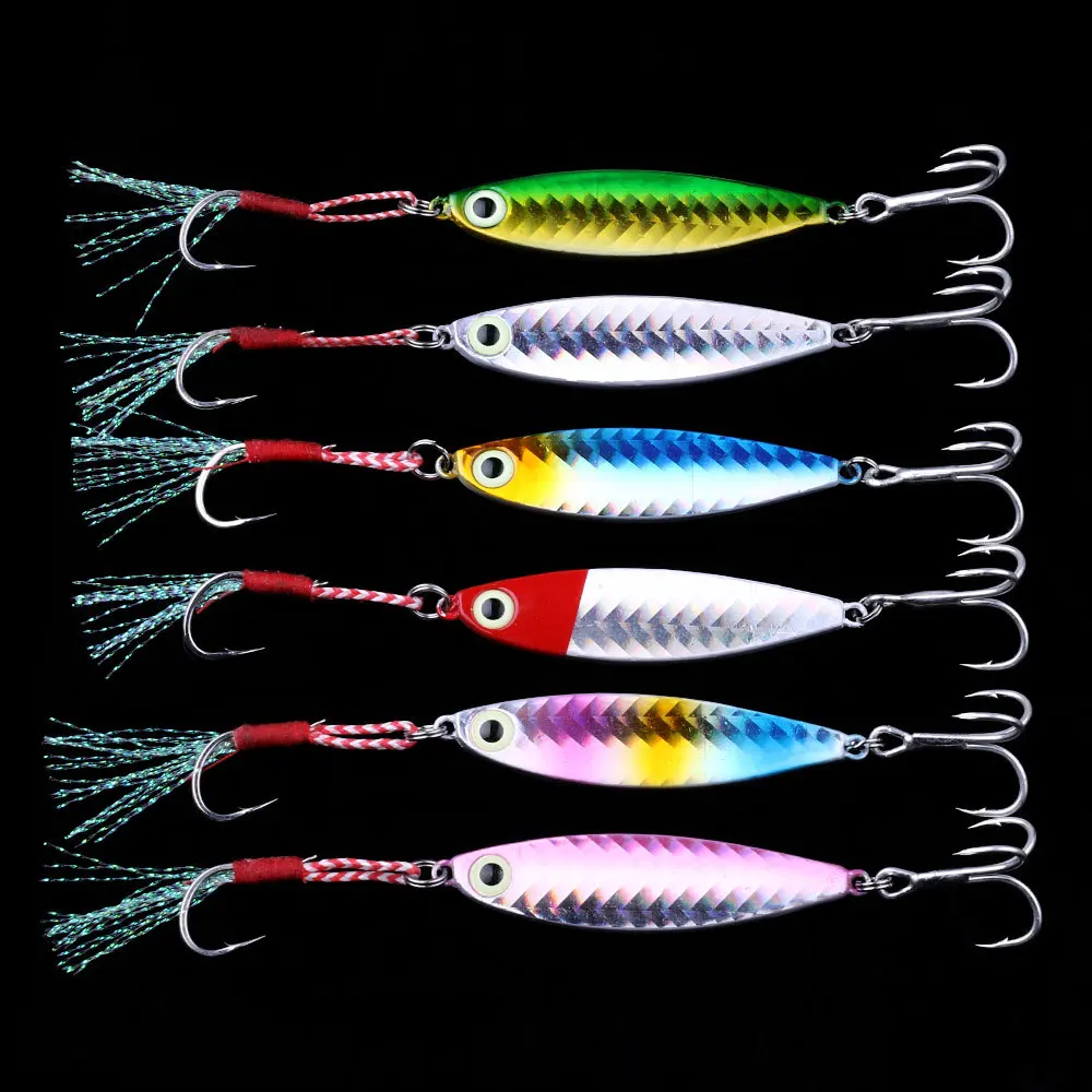 

6Pcs 7g 10g 15g 20g Metal Jig Fishing Spoon Spinnerbait Metal Lure Glow Fish Fishing Tackle Lead Jigging Pesca